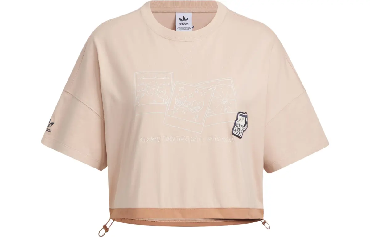 Adidas Originals x ZHANGCHANGXIONG,LIANMINGKUAN Drop Shoulder Sleeve T Shirt Women's Pearl Smoke Gray