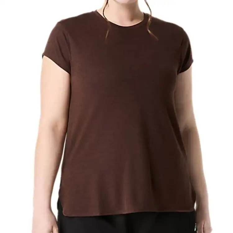 ASICS T Shirts Women's Coffee Crew Neck Thin