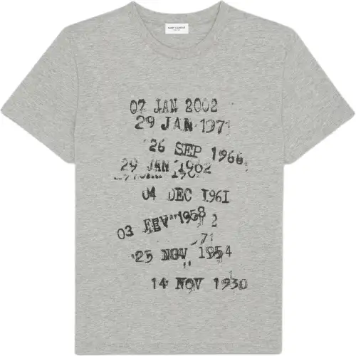 SAINT LAURENT T Shirts Women's Gray Crew Neck Moderate