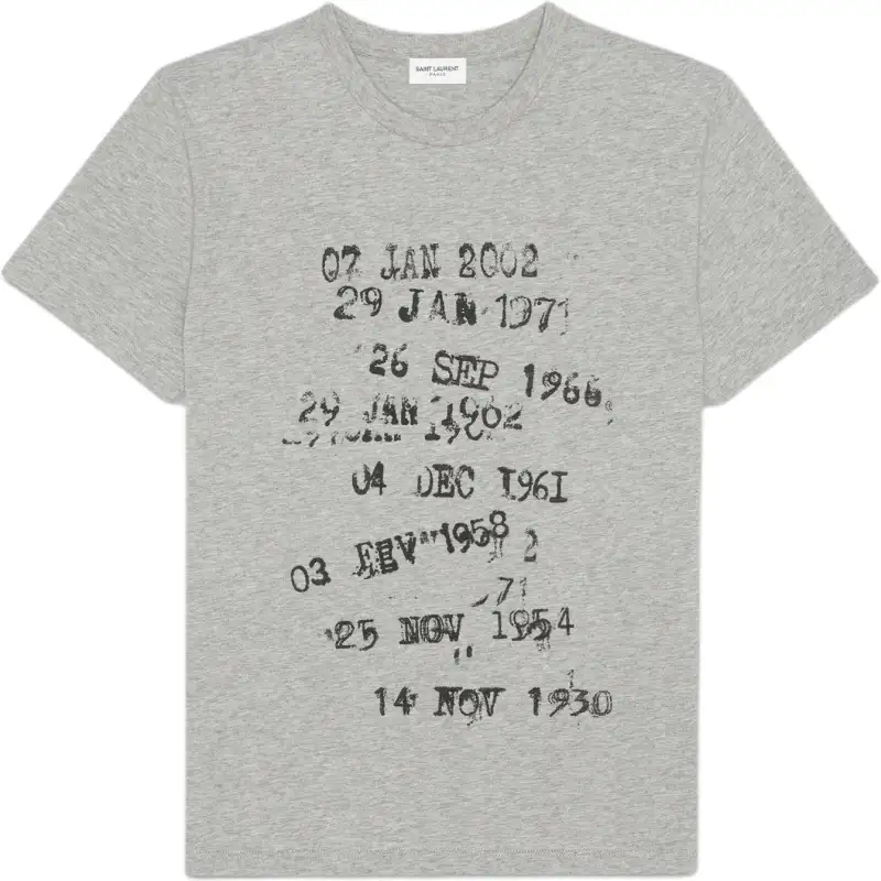 SAINT LAURENT T Shirts Women's Gray Crew Neck Moderate
