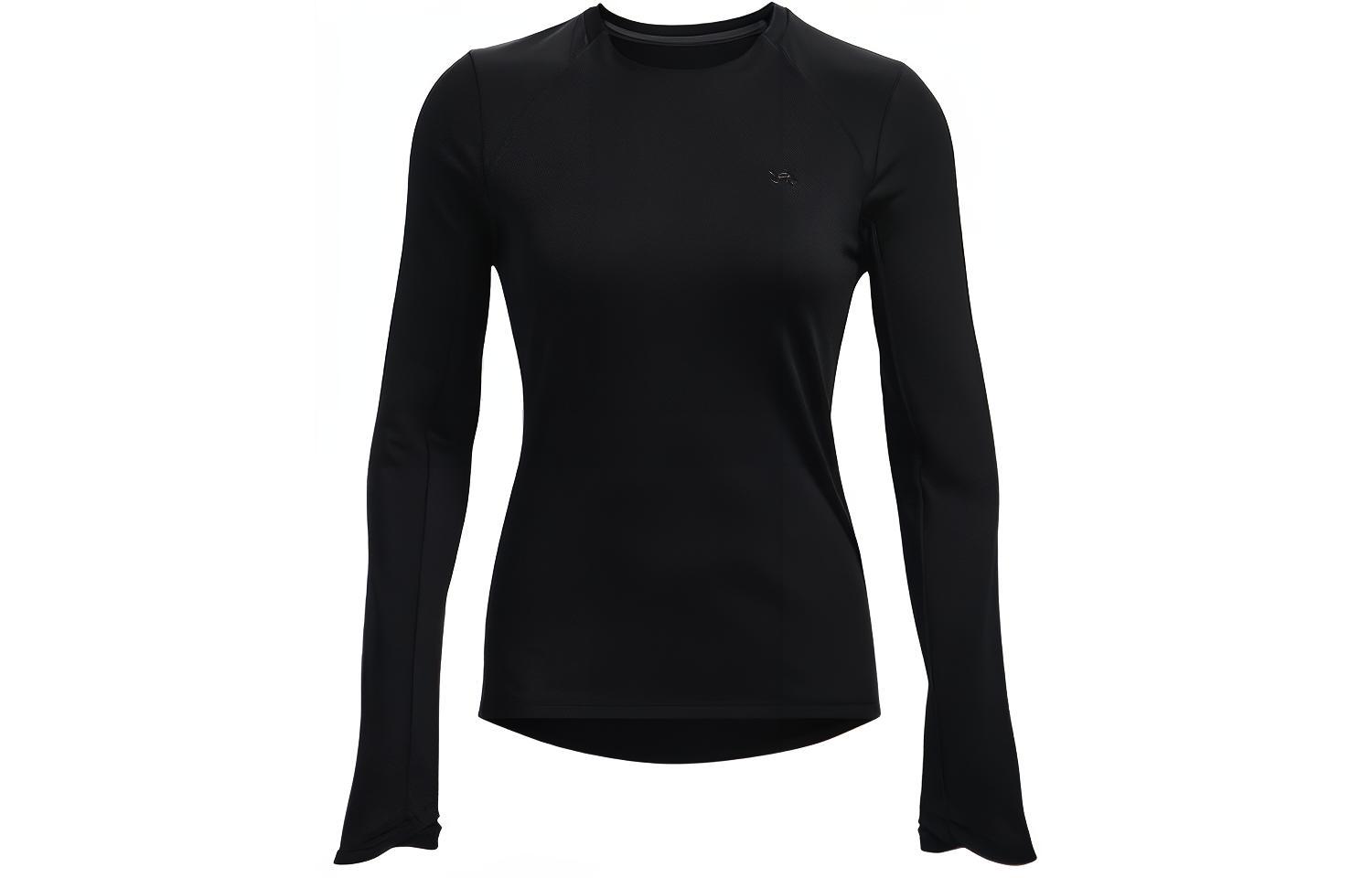 Under Armour ColdGear® Cozy Training Sports Fleece Lined Crew Neck Long Sleeved Raglan Sleeve T Shirt Women's Black