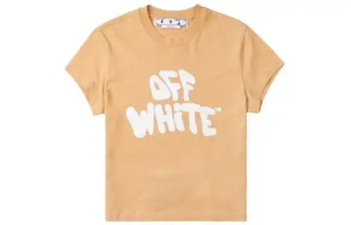 OFF WHITE Regular Sleeve T Shirt Women's Ginger Yellow
