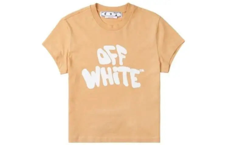OFF WHITE Regular Sleeve T Shirt Women's Ginger Yellow