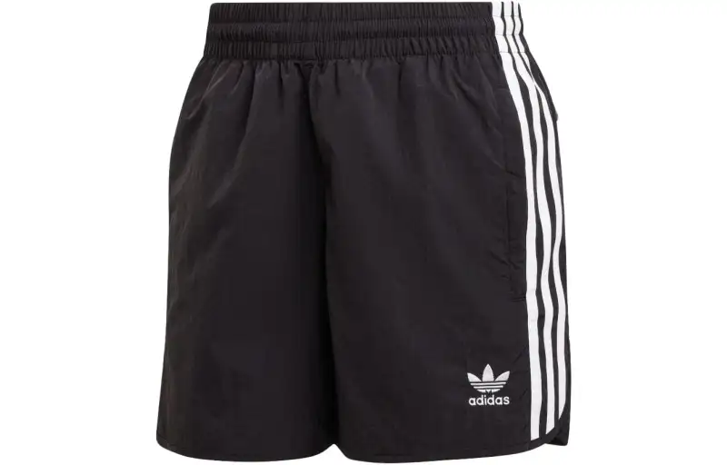 Adidas, sports black shorts, with your logo imprint, elastic waist, Japanese version