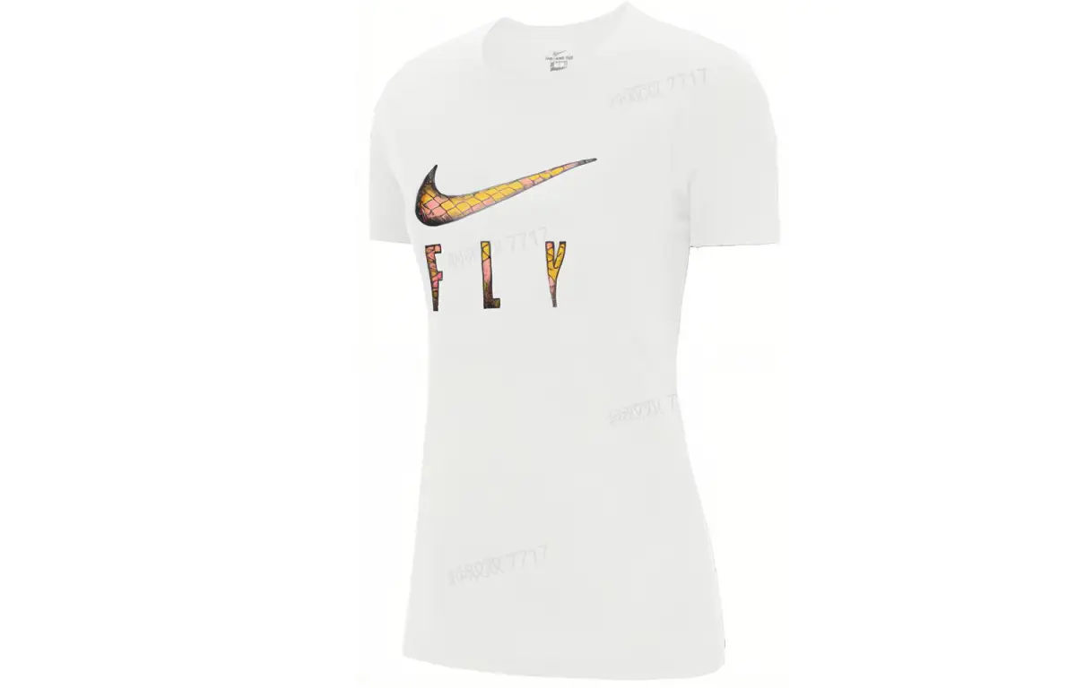 Nike T-Shirts Women's White Crew Neck Moderate Straight Fit