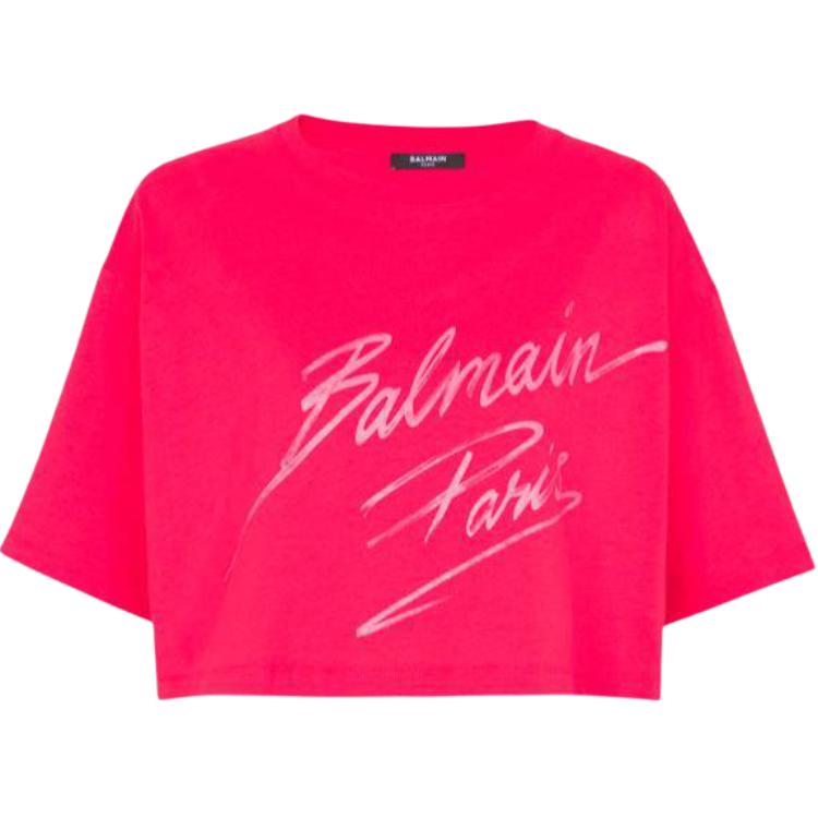 Женская футболка BALMAIN (розовая)
