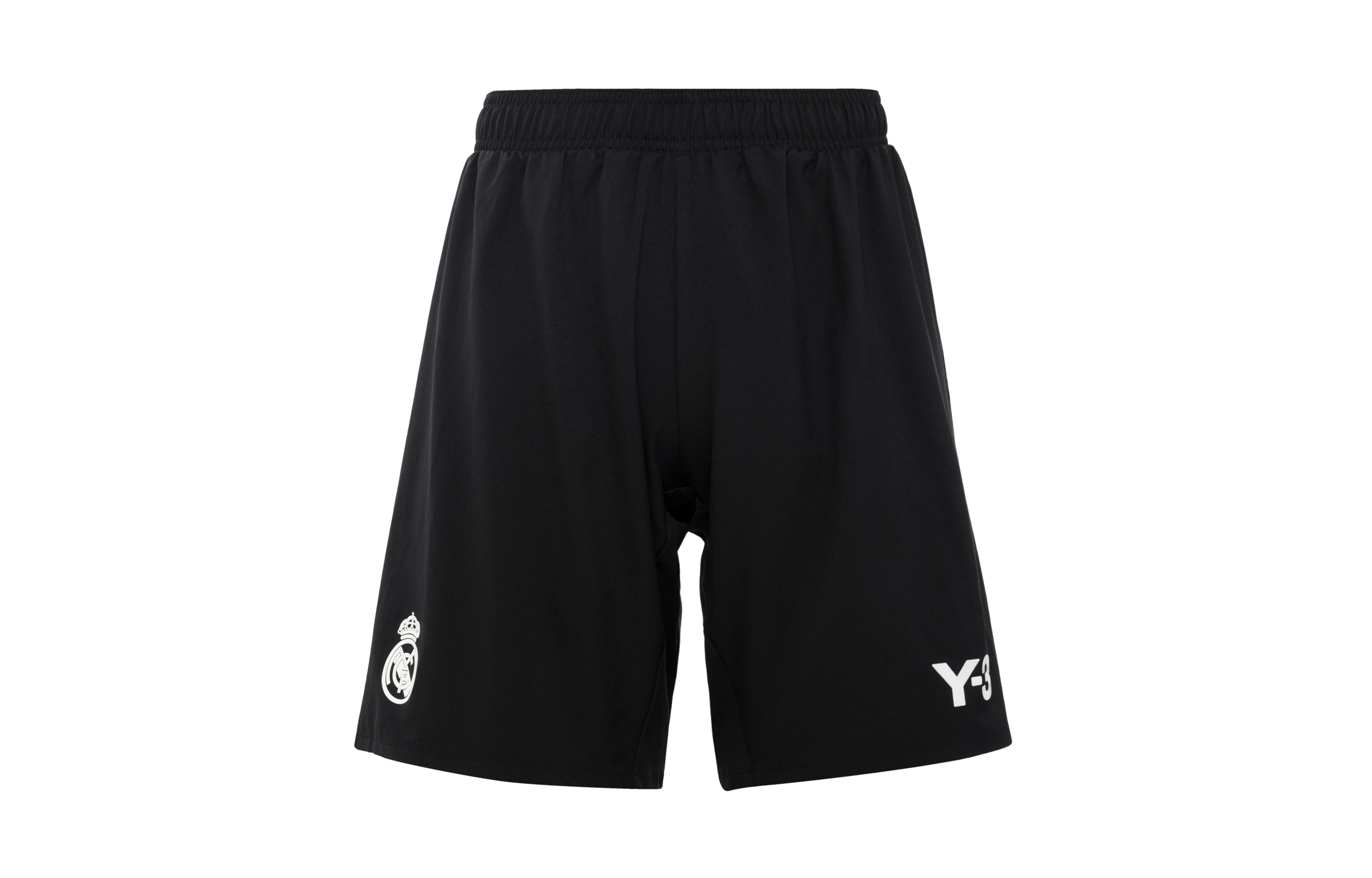 Y-3 X Real Madrid joint model solid color football casual shorts, same style for men and women, black