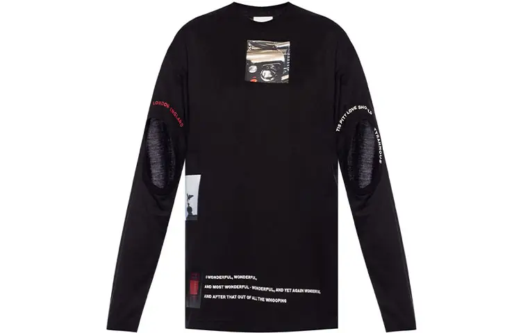 Burberry T Shirts Women's Black Crew Neck Moderate