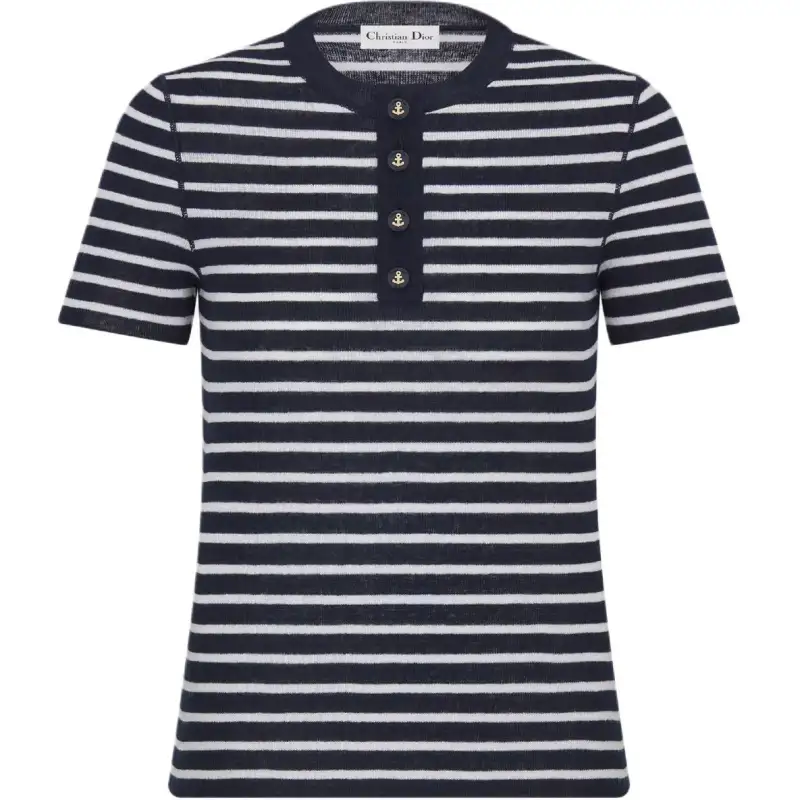 DIOR Regular T Shirt Women's Blue White