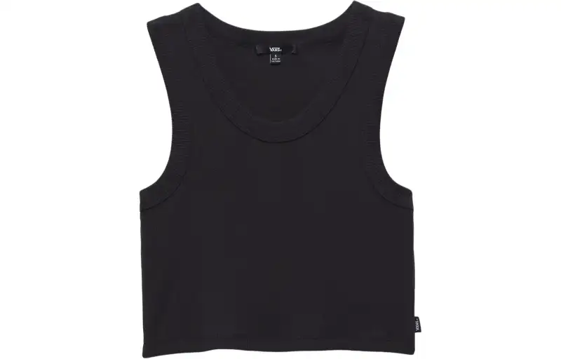 Vans DREW RIB Tank Tops Women's Black Crew Neck Moderate Other