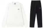 Li Ning Sweatshirt Set Men's White+Black