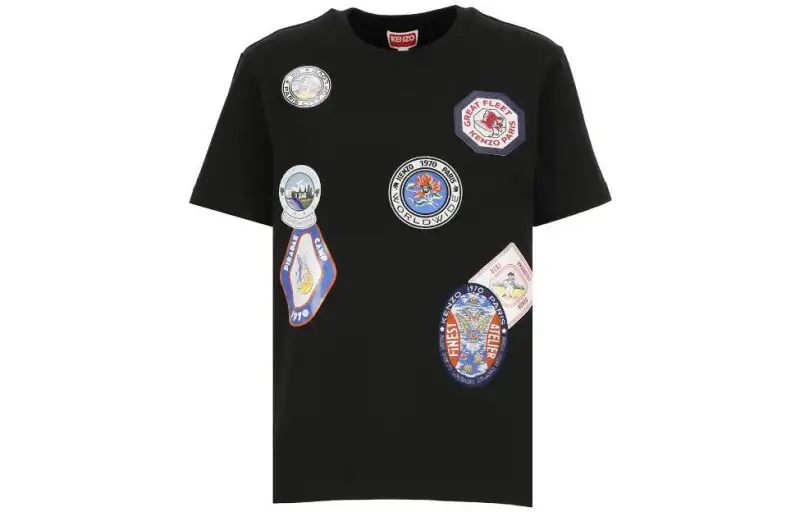 【Zoomed Imagery】KENZO World patch-detail T-shirt
