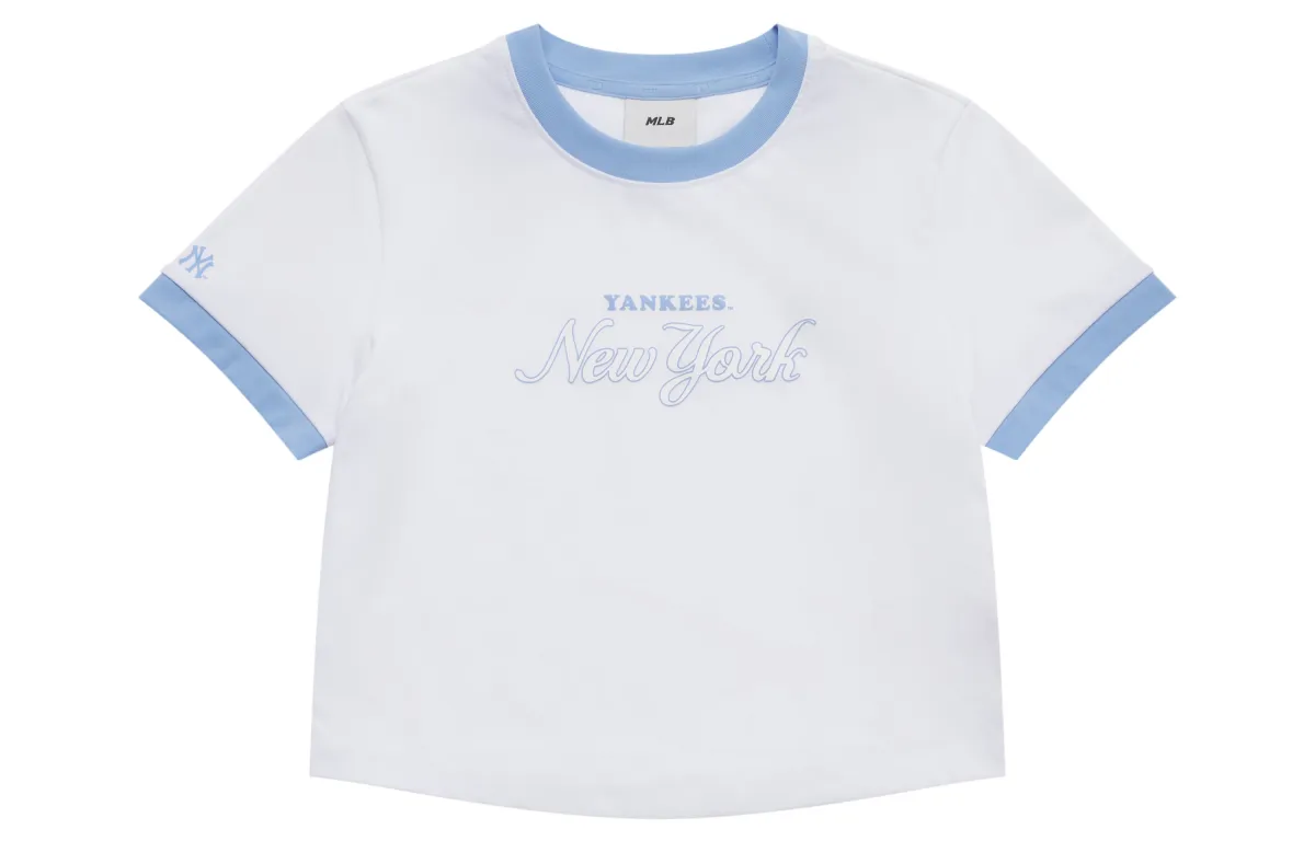 MLB Preppy Style Collection New York Yankees SS25 T Shirt Women's Ecru