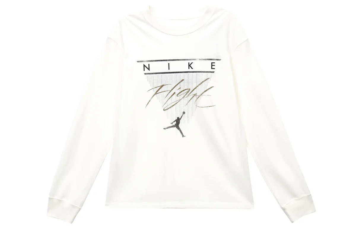 Jordan Drop Shoulder Sleeve T Shirt Women's White