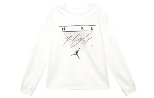 Jordan Drop Shoulder Sleeve T Shirt Women's White