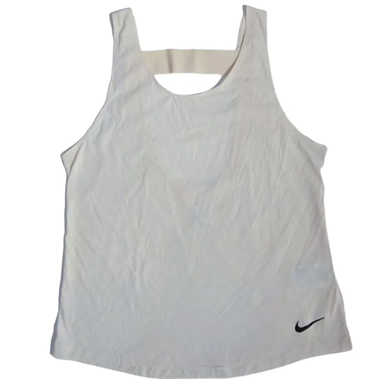 Nike Tank Tops Women's White Crew Neck Moderate Straight Fit