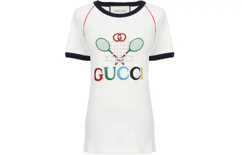 GUCCI T Shirts Women's White Crew Neck Moderate Straight Fit