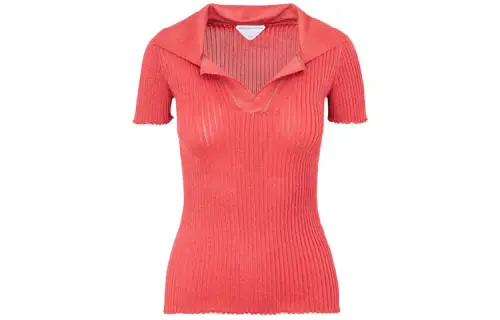 Bottega Veneta T Shirts Women's Red Lapel Moderate Other