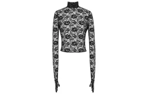 SAINT LAURENT Semi Sheer Turtleneck Top