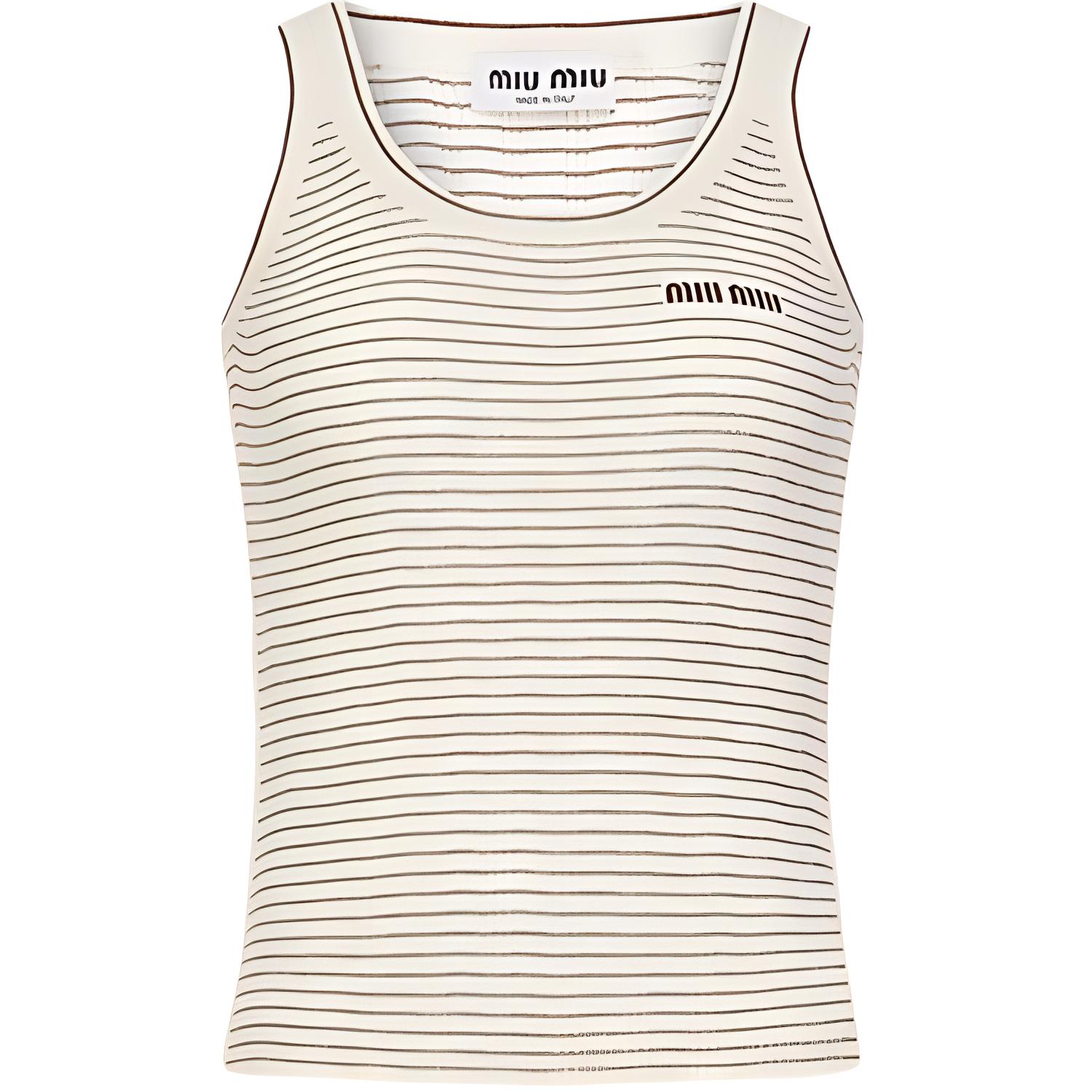 Женская майка MIU MIU (слоновая кость)