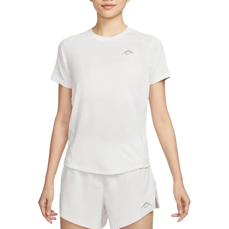 Nike T-Shirts Women's White Crew Neck Moderate Straight Fit