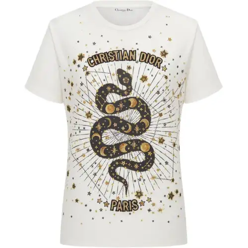 DIOR T Shirts Women's White Crew Neck