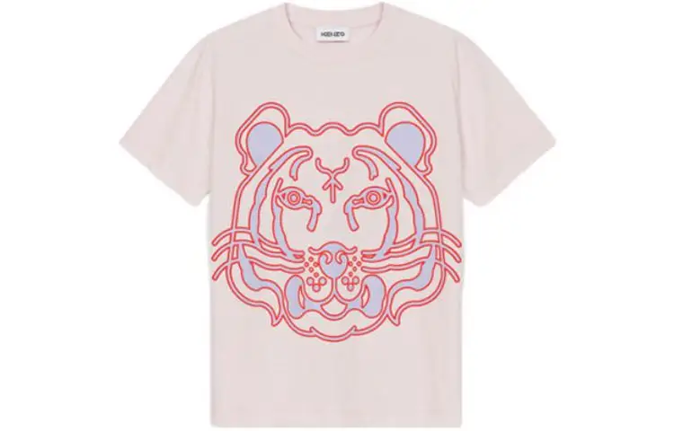 KENZO T Shirts Women's Pastel Pink Crew Neck Moderate
