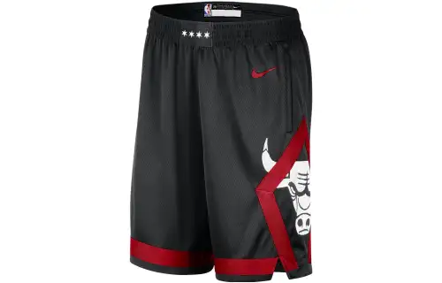 Nike Chicago Bulls 2023/24 City Edition Chicago Bulls City Edition 2023/24 Season Graphic Print Color Block Basketball Shorts Men's Black/University Red/University Red