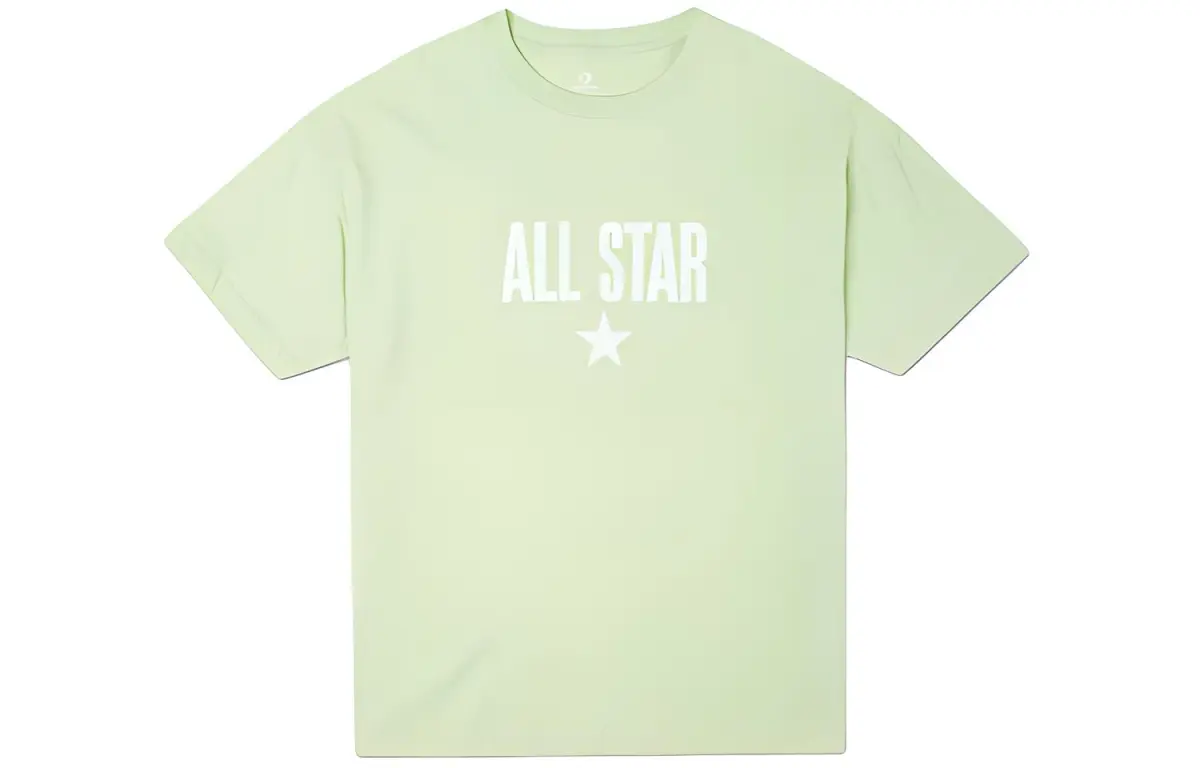 Converse Oversized Boxy T-Shirts Women's Green Crew Neck Moderate Straight Fit