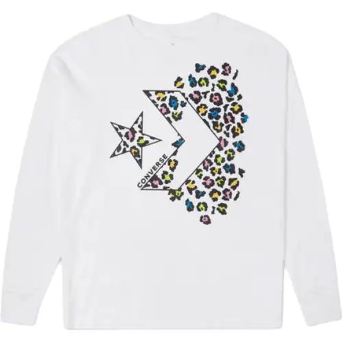 Converse T Shirts Women's White Crew Neck Moderate Straight Fit