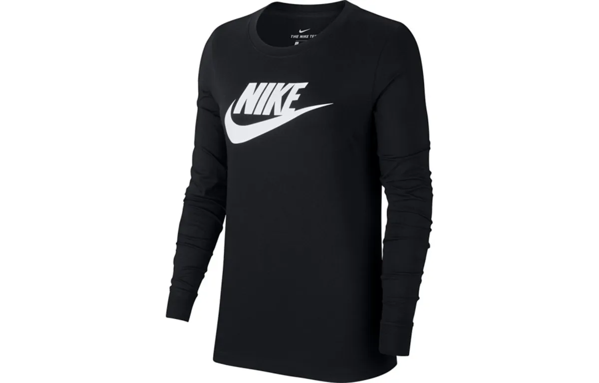 Nike T-Shirts Women's Black Crew Neck Moderate Straight Fit