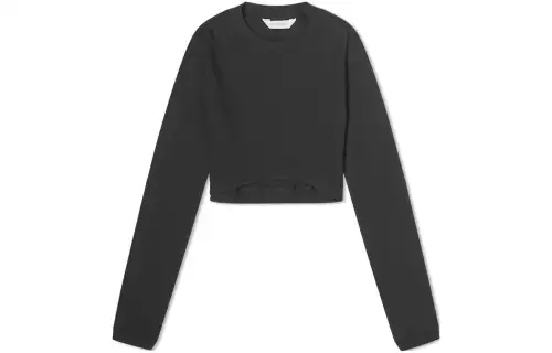 Palm Angels fine-ribbed cropped long-sleeve top