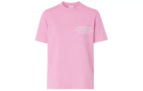 Burberry T Shirts Women's Pink Crew Neck Moderate Straight Fit