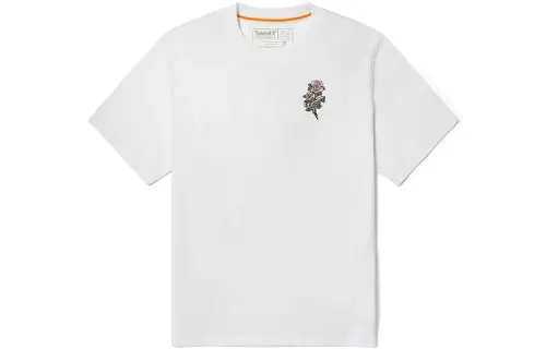 Timberland T Shirts Women's White Crew Neck Moderate Straight Fit