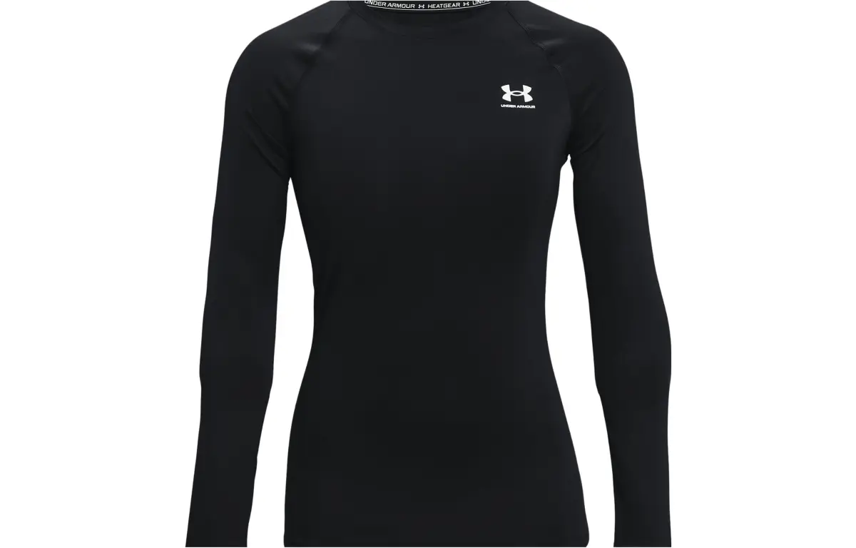 Under Armour HeatGear T-Shirts Women's Black Crew Neck Moderate Straight Fit