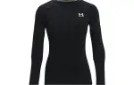 Under Armour HeatGear T Shirts Women's Black Crew Neck Moderate Straight Fit