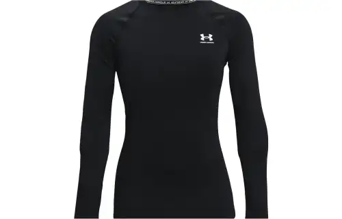 Under Armour HeatGear T Shirts Women's Black Crew Neck Moderate Straight Fit