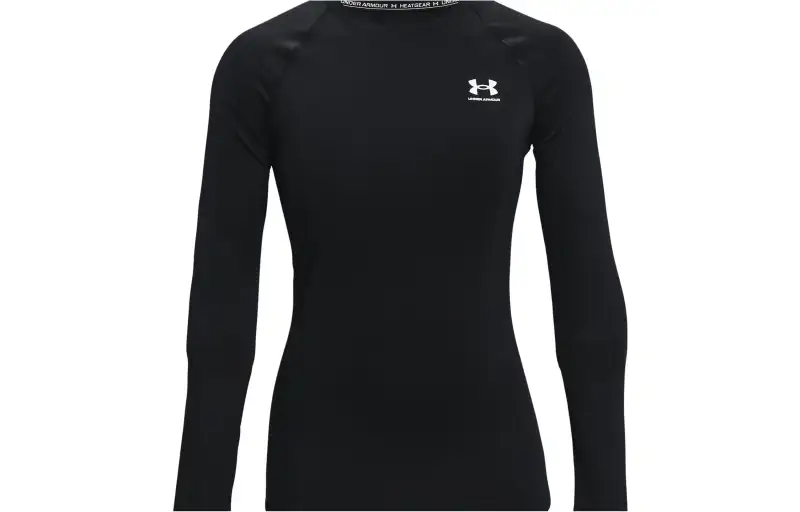 Under Armour HeatGear T Shirts Women's Black Crew Neck Moderate Straight Fit