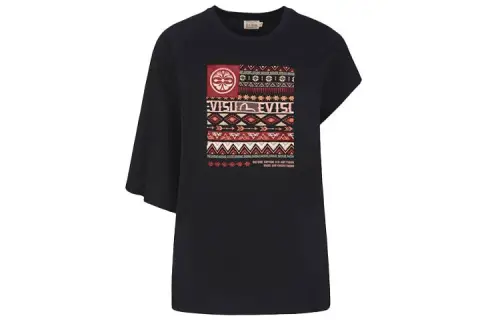 EVISU T Shirts Women's Black Crew Neck Moderate Straight Fit