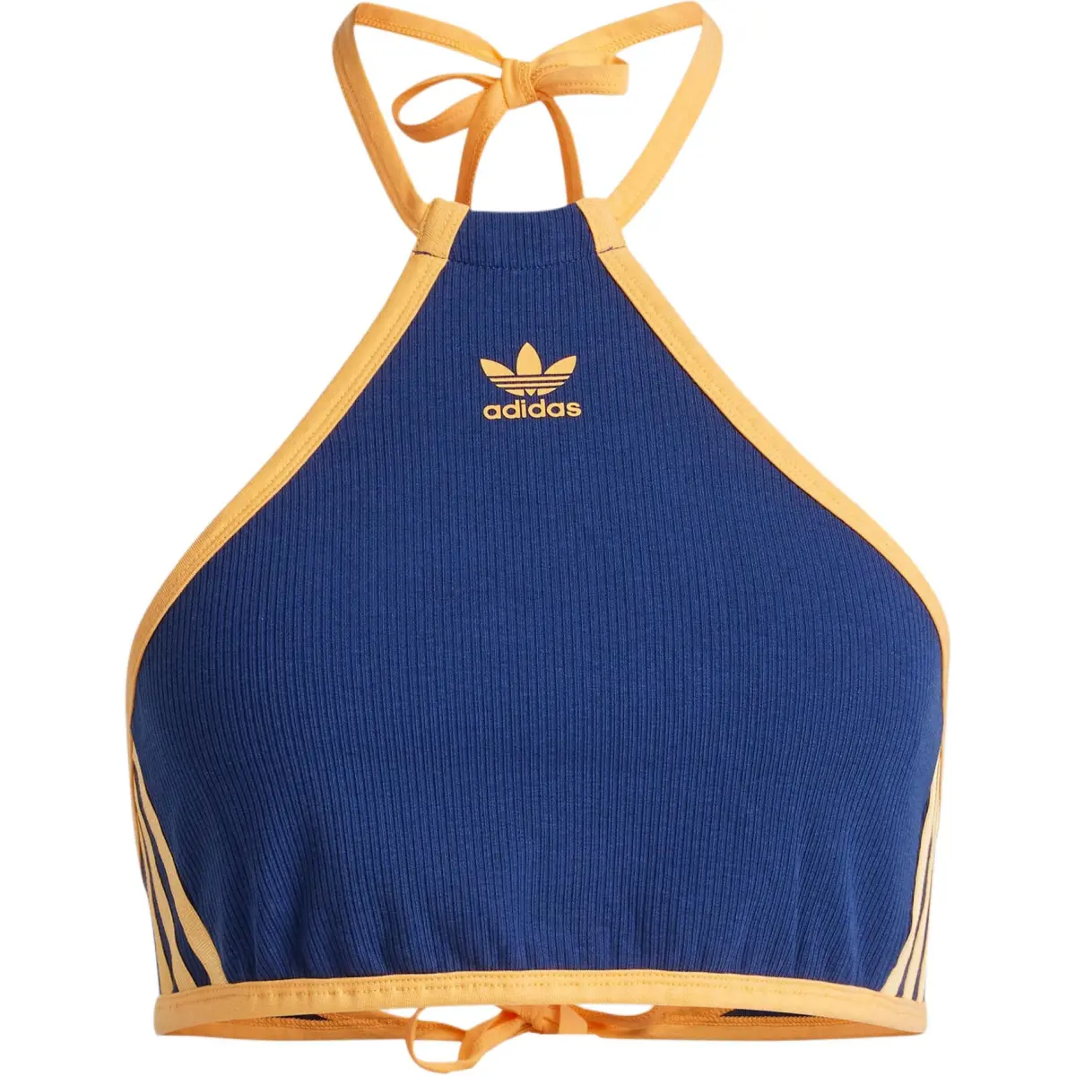 Adidas logo-print halterneck crop top