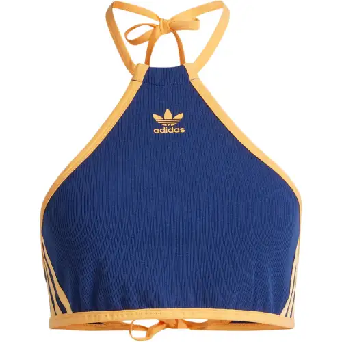 Adidas logo-print halterneck crop top