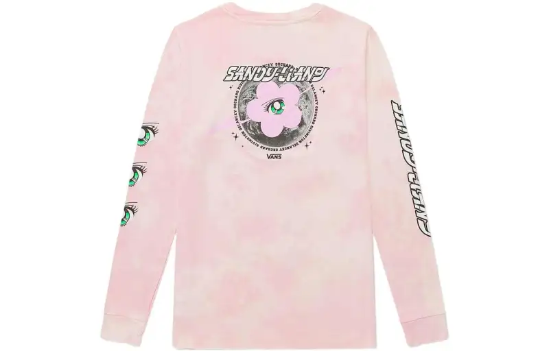 Vans X SANDY LIANG T Shirts Women's Pink Crew Neck Moderate Straight Fit