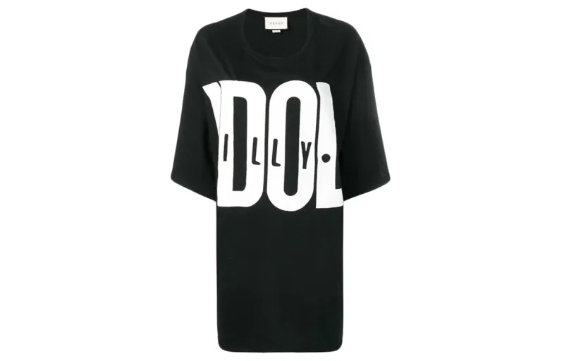 GUCCI T Shirts Women's Black Crew Neck Moderate Straight Fit