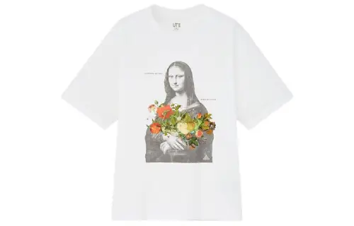 UNIQLO Print Straight Fit T Shirt Women's White