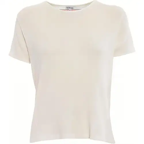 LOEWE T Shirts Women's White Crew Neck Moderate Straight Fit