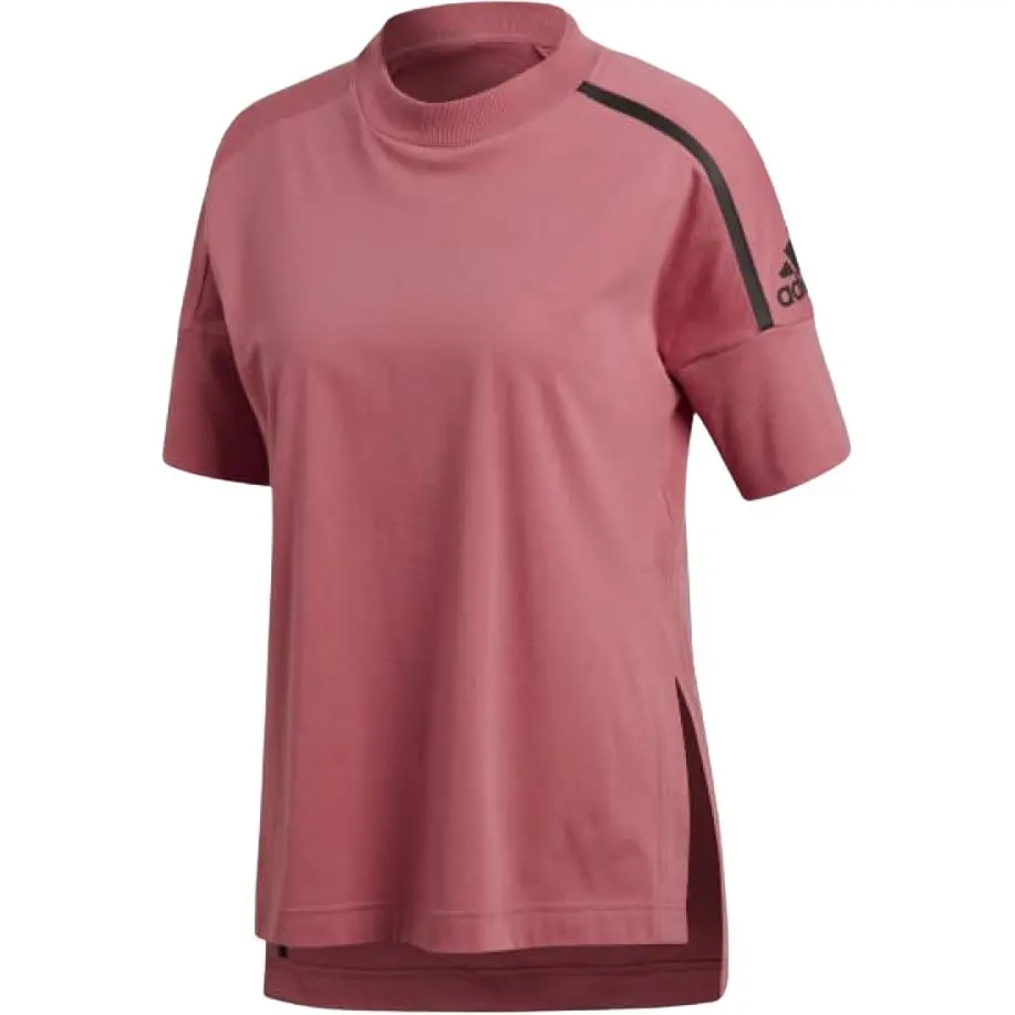 Adidas T-Shirts Women's Pink Crew Neck Moderate Straight Fit