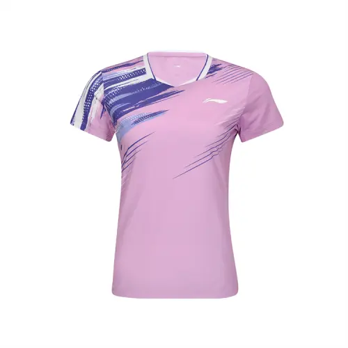 Li Ning Badminton Collection T Shirt Women's Light Blue Purple