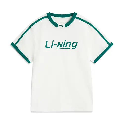 Li Ning Sports Life Collection T Shirt Women's Ivory/Stone Green
