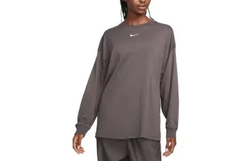 Nike Drop Shoulder Sleeve T Shirt Women's Medium Gray
