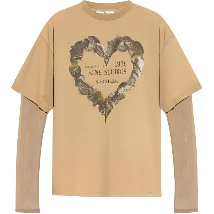 Женская футболка Acne Studios (бежевая)